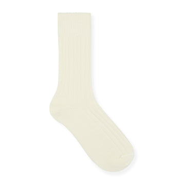 Ribbed Cashwool Sock Off-white