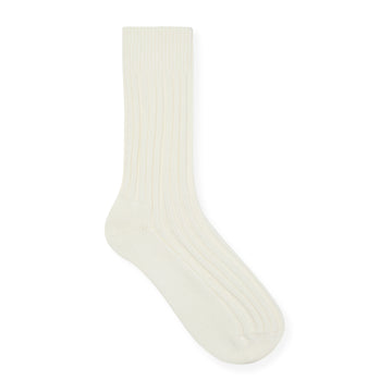 Ribbed Cotton Sock Off-white