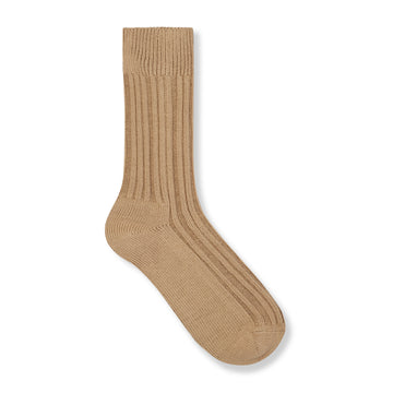 Ribbed Cotton Sock Beige